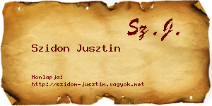 Szidon Jusztin névjegykártya